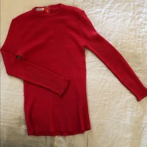 Vintage Givenchy tomato red ribbed top.